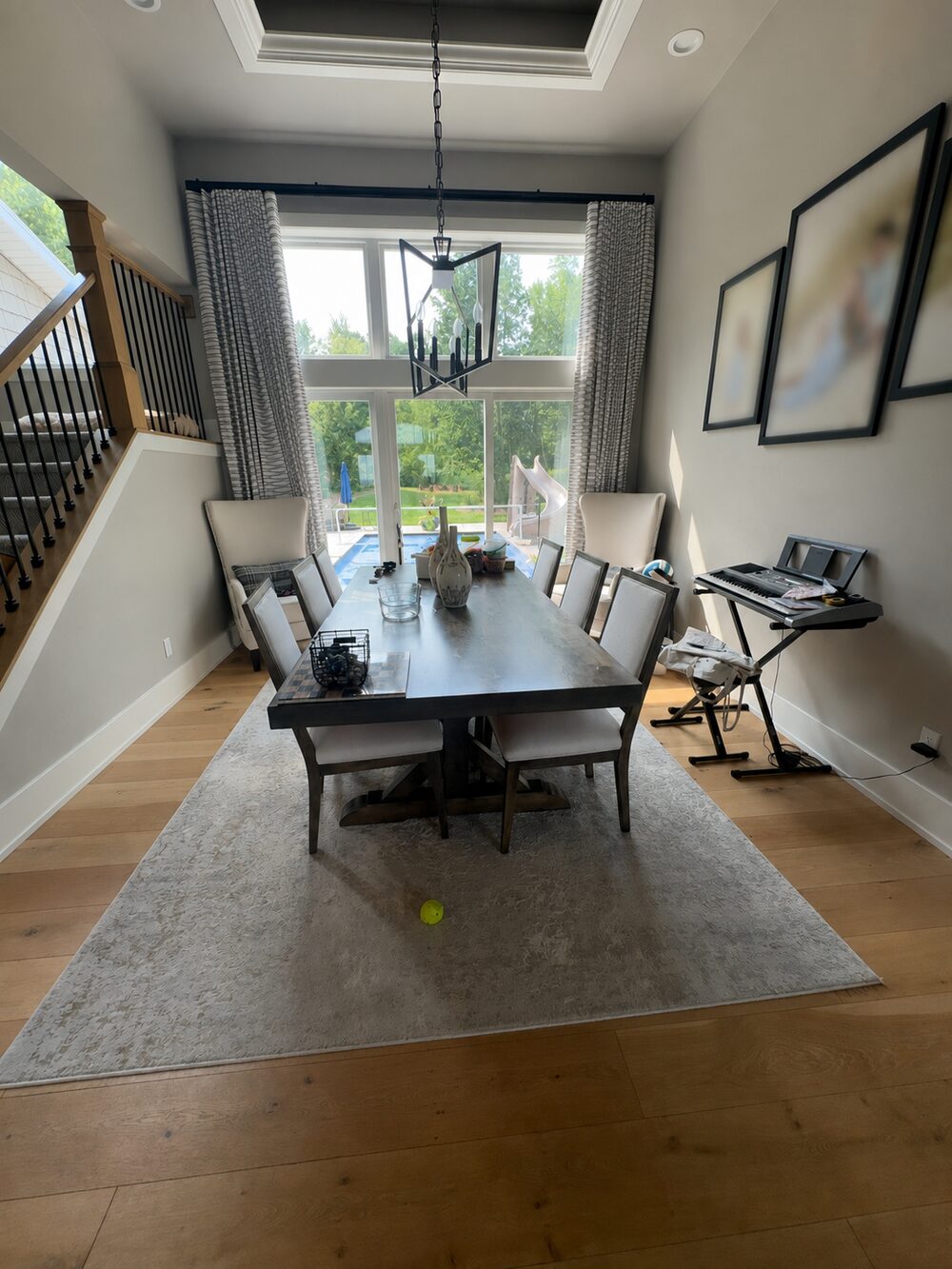 Before: dining room with great bones but awkward furniture placement
